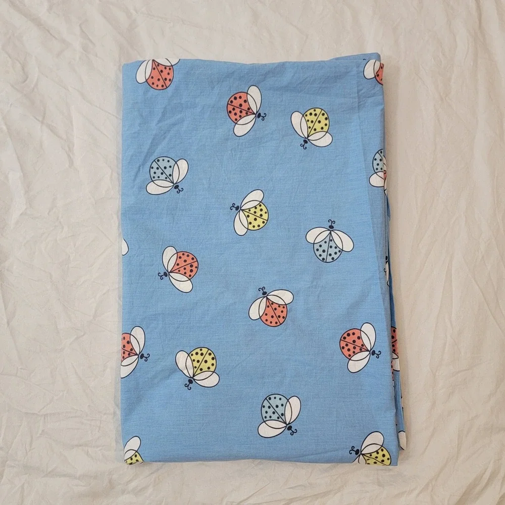 The Company Store Blue Cotton Ladybug Print Duvet Cover European Single 83